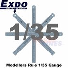 Modellers Scale Rule 1/35 12" Metric & Imperial Stainless Steel Expo Tools 74135