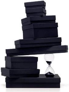 888 Display - Packung mit 20 Schachteln mit 7"" x 5"" x 1/4"" schwarz matt Baumwolle gefüllte Box - Bild 1 von 7