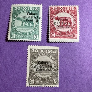 Fiume 1919 - MH / gebrauchter Scott 73-75. Die 5c & 10c sind MH; die 15c ist gebraucht. - Bild 1 von 2