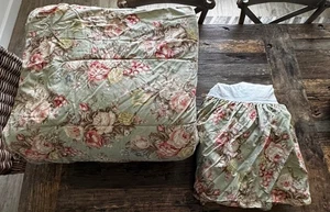 Ralph Lauren CHARLOTTE Verde Salvia Floral QUEEN EDREDÓN Y FALDA DE CAMA CON VOLANTES ANTIPOLVO - Imagen 1 de 15