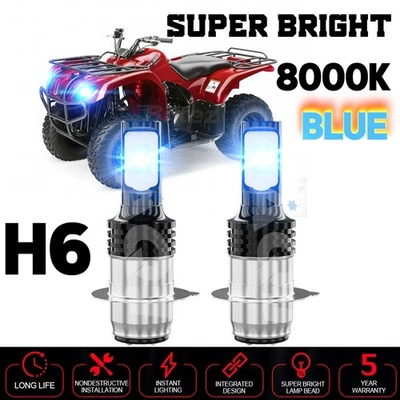 For Yamaha Big Bear 250 2007-2009 LED Headlight Kit H6 8000K Blue Bulbs Foto 1 de 4