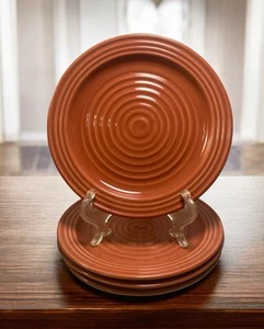 Home Trends Salad Plates Orange Embossed Rings Oven Safe Set 4 *READ - Picture 1 of 10