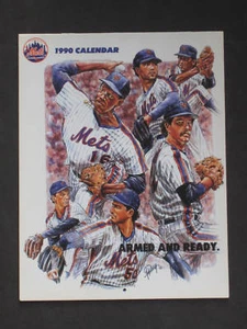 Calendario de pared 1990 de los Mets de Nueva York - Imagen 1 de 1