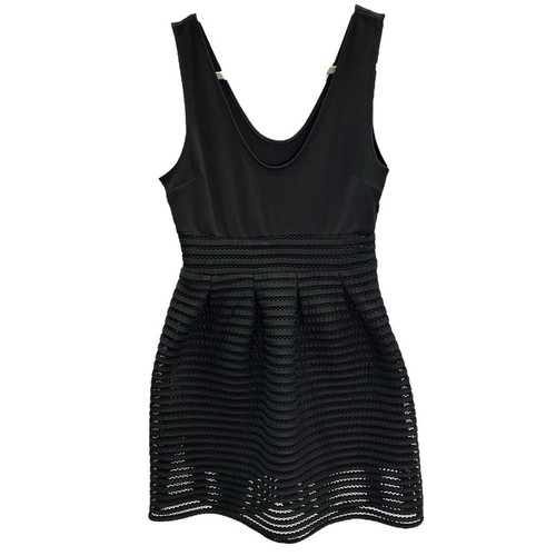 MESHKI Poesia Vestito Donna Senza Maniche Nero Maglia Scollo Scoop Maglia Strati Tg M