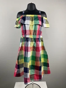 New Janie And Jack Multicolor Checkered Summer Dress Size 5 Cotton - Picture 1 of 6