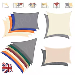 More details for uk outdoor shade sail patio suncreen awning garden sun canopy 98% uv block new.
