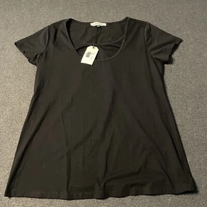 Angel Maternity Top NWT Black Breastfeeding Shelf Bra Womens Size Large - Picture 1 of 9