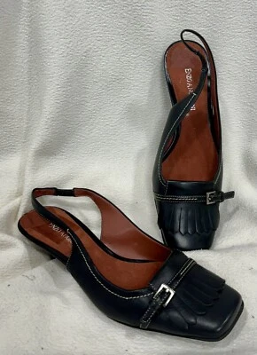 Zapatos De Colección Enzo Angiolini Borla Negra Eslinga Cuero Cuento de Hadas 5.5 Foto 1 de 4