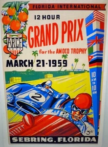 Sebring Poster 1959  Sebring RACE Poster Image Artist Vincenzio Zito - Picture 1 of 1