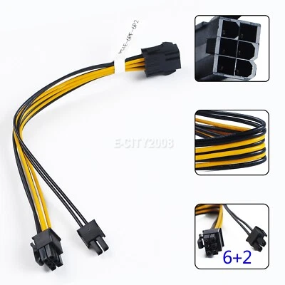 PCI-E PCI Express 6Pin Buchse auf 8Pin (6+2 Pin) Stecker Adapter GPU Grafikkarte Kabel - Bild 1 von 4