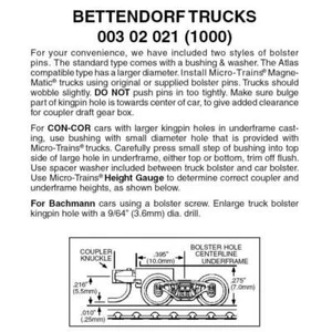 Micro Trains N Scale Bettendorf Trucks with Short Extension Magne-Matic Couplers - Picture 1 of 1