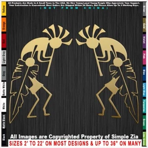 Kokopelli 2 Kokopellis with Feather Navajo  Pueblo Hopi Zuni Sticker Decal - Picture 1 of 12