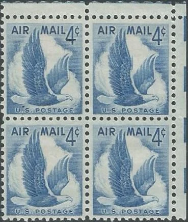 Block of 4 stamps - Scott C48 - 4 cent - Air Mail - Eagle - 1954 - MNH - Image 1 of 1