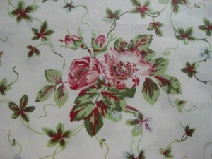 VTG 1980's Laura Ashley Raspberry Pink Floral English Country Cotton Fabric BTY - Picture 1 of 13