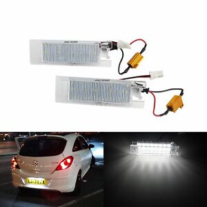 2x LED License Number Licence Plate Light For Opel Vauxhall Zafira B Mk2 Cascada