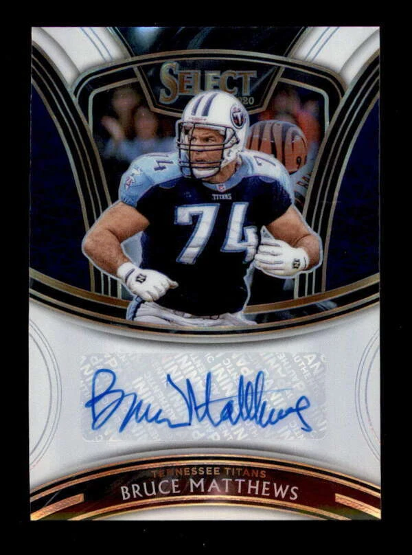 BRUCE MATTHEWS 2020 PANINI SELECT WHITE PRIZM AUTOGRAPH AUTO #25/35 BF6957 - Image 1 of 1