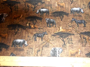 1 yard Fabri Quilt Serengeti African Animals Fabric - Picture 1 of 1