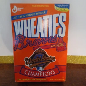  Vintage Wheaties Cereal Box Atlanta Braves 1995 World Series Champions Unopened - Picture 1 of 6