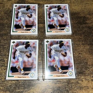 (100) 1991 Upper Deck Baseball Card Reggie Harris Oakland Athletics #672 - Picture 1 of 2
