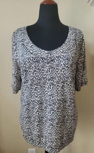 Blusa Camisa Talbots Leopardo Guepardo Cuello en V Talla XL Usada 1x - Imagen 1 de 4