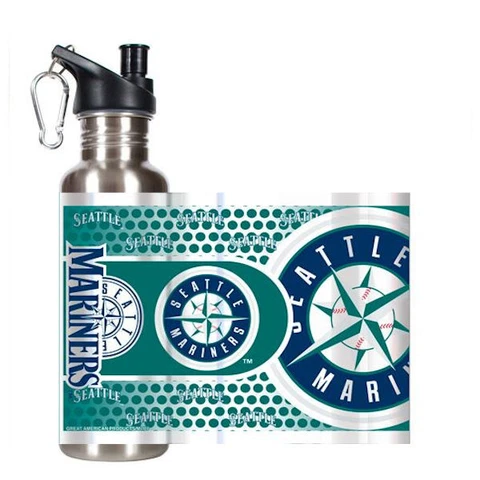 MLB Seattle Mariners Stainless Steel Water Bottle With Wrap Cover