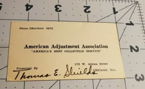 1930er American Adjustment Association Visitenkarte, Chicago Illinois - Bild 1 von 2