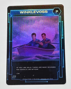 6 DUO 2018 Cryptocurrency Theme Cards Winklevoss Twins btc bit coin & 2 Stickers - Picture 1 of 4