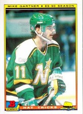 1990-91 Bowman Hat Tricks Tiffany #8 Mike Gartner