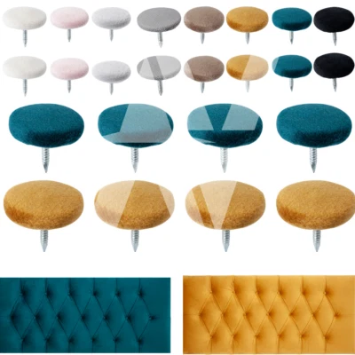 Covered Fabric Buttons Nail Back Plush Upholstery Button Sofa Headboard 30L/18mm - Image 1 of 4