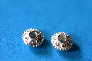 2 LINSEN AUS 925-er SILBER GEBOHRT - 207. - Bild 1 von 3