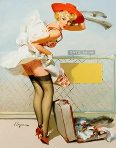 Gil Elvgren "Up in the Air" Art Print Reproduction 11"x14" - Picture 1 of 4