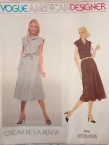 VOGUE 1916 amerikanischer Designer OSCAR de la RENTA Vintage 70er Kleid Blouson Gr. 12 UNGESCHNITTEN - Bild 1 von 8