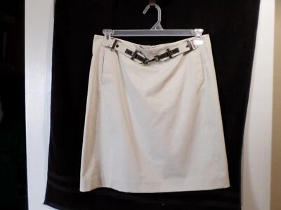 'S Max Mara Women's Sz 10 Pencil Skirt Flat Front, Pockets Back Zipper Solid Tan Foto 1 de 4