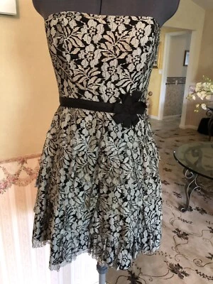 Vestido sin tirantes Fire Los Angeles talla pequeña negro/gris Foto 1 de 2