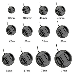 2PCS 25mm-105mm Camera Center Pinch Front Lens Cap Side Clip Snap On Lens Cover - Picture 1 of 64