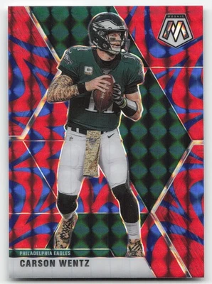 Carson Wentz 2020 Panini Mosaic Prizm Reactive Blue #160 - Image 1 of 2