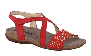 Sandali Mephisto Akina nabuck rosso zeppa 3 cm SCONTO DA LISTINO - Picture 1 of 1