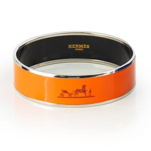 Auth. HERMES Bracelet Bangle Caleche - ESP - 65-17mm Orange - NEW - Picture 1 of 3