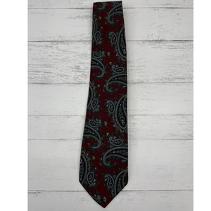 Corbata Haggar Paisley Roja Hecha en EE. UU. Para hombres Negocios Dinero Antiguo Boda Preppy Elegante - Imagen 1 de 5