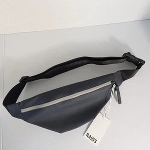 RAINS Bum Bag Mini Navy One Size Water Resistant Reflective Fannypack - Picture 1 of 9