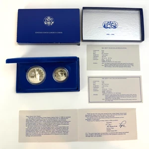 1886 -1986 US Liberty Coins Ellis Island 90% Silver Dollar Clad Half Proof Set - Bild 1 von 4