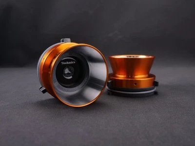 1 Pair Pro 1/4'' TECHNICS Orange Nab Hub Adapters For Reel To Reel Recorders - Image 1 of 4