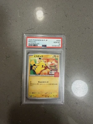 2025 POKEMON JAPANESE M-P PROMO MCDONALD'S #020 PIKACHU PSA 10 - Image 1 of 2