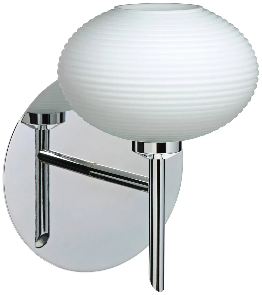 Besa Lasso 7" High Chrome Opal Matte Glass LED Wall Sconce - Image 1 of 1