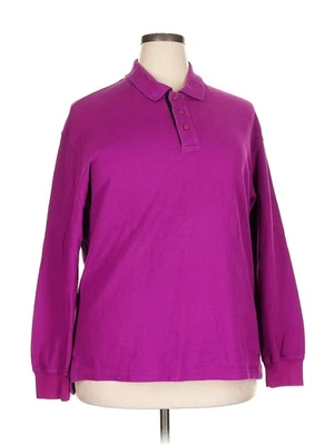 Charles Tyrwhitt Women Purple Long Sleeve Polo XXL - Image 1 of 4
