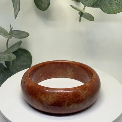 橙色碧玉硬手镯尺寸 58.5 毫米宽 21.2 毫米 — 第 1/2 张图片