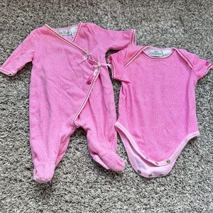 Baby Guess Pink Leopard Print Bodysuit & Footed Pajamas Set 0-3 Months - Picture 1 of 10