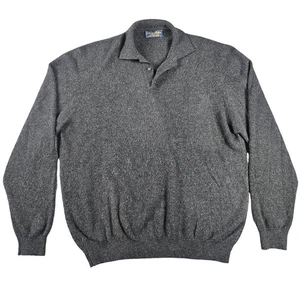 Suéter Brooks Brothers Para Hombre XL Gris Cachemira Polo Tejido Hecho en Gran Bretaña - Imagen 1 de 7