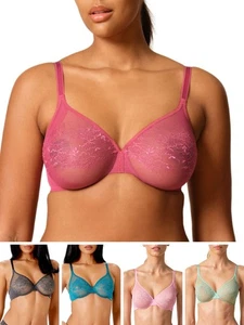 Gossard Glossies Lace Bra Underwired Non Padded Sexy Sheer Bras Lingerie - Picture 1 of 45