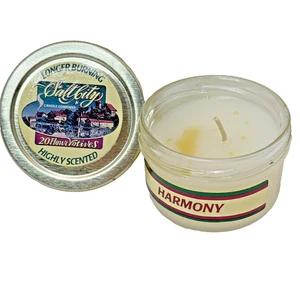 Vintage Salt City Candle Co HARMONY Reisekerze 4 oz 20 Std Windlicht NEU NOS selten - Bild 1 von 4